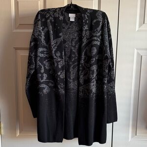 Black and Silver Patterned Cardigan